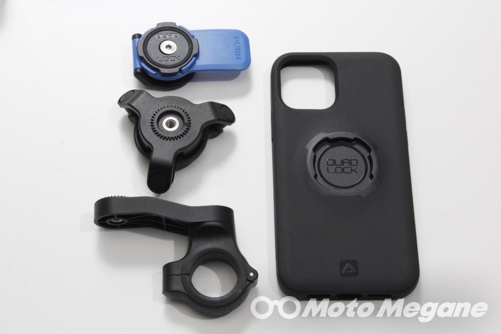 Quad Lock HANDLEBAR MOUNT V2 & 衝撃吸収ダンパーQLA-VDM & CASE FOR IPHONE12/12PROの写真