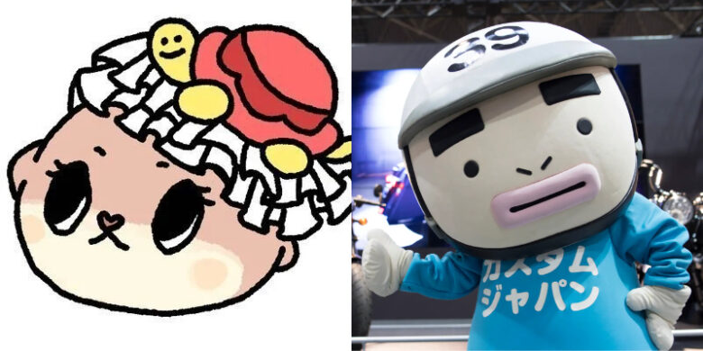 写真左：ちぃたん☆(Twitterより)／右：サンキューボーイ(カスタムジャパン公式マスコットキャラクター)