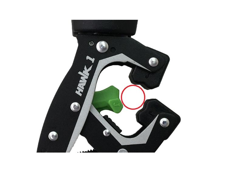 小径パイプに固定の場合は緑のインナーバー使用で３点指示
