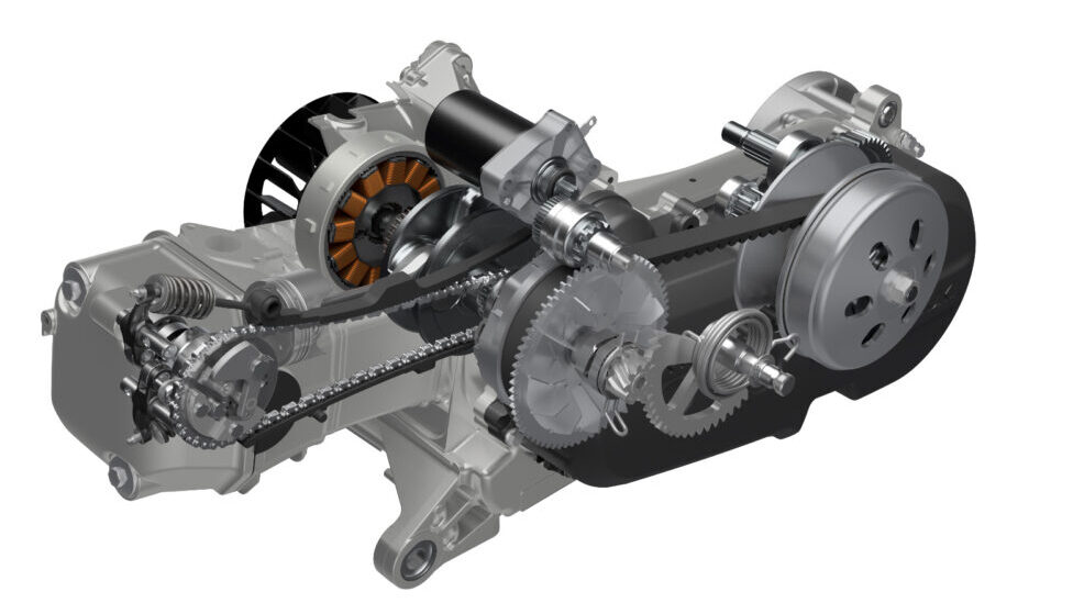 「アドレス125」と「アヴェニス125」が搭載する軽量でコンパクトな124cm3の空冷単気筒 SEPエンジン。
