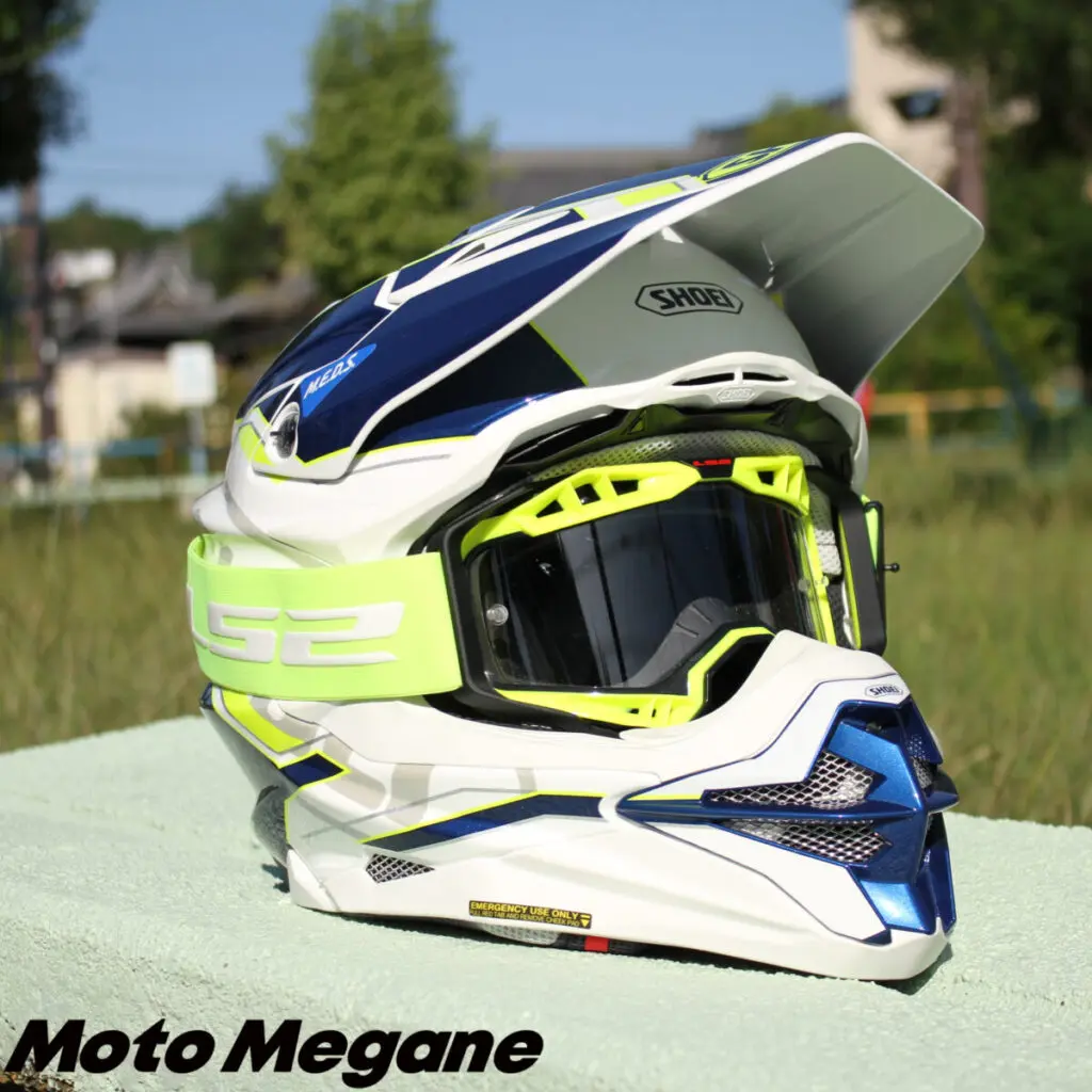 オフロードヘルメット ゴーグル付き Amazonで買った激安バイクゴーグルがオフロードヘルメットに最適