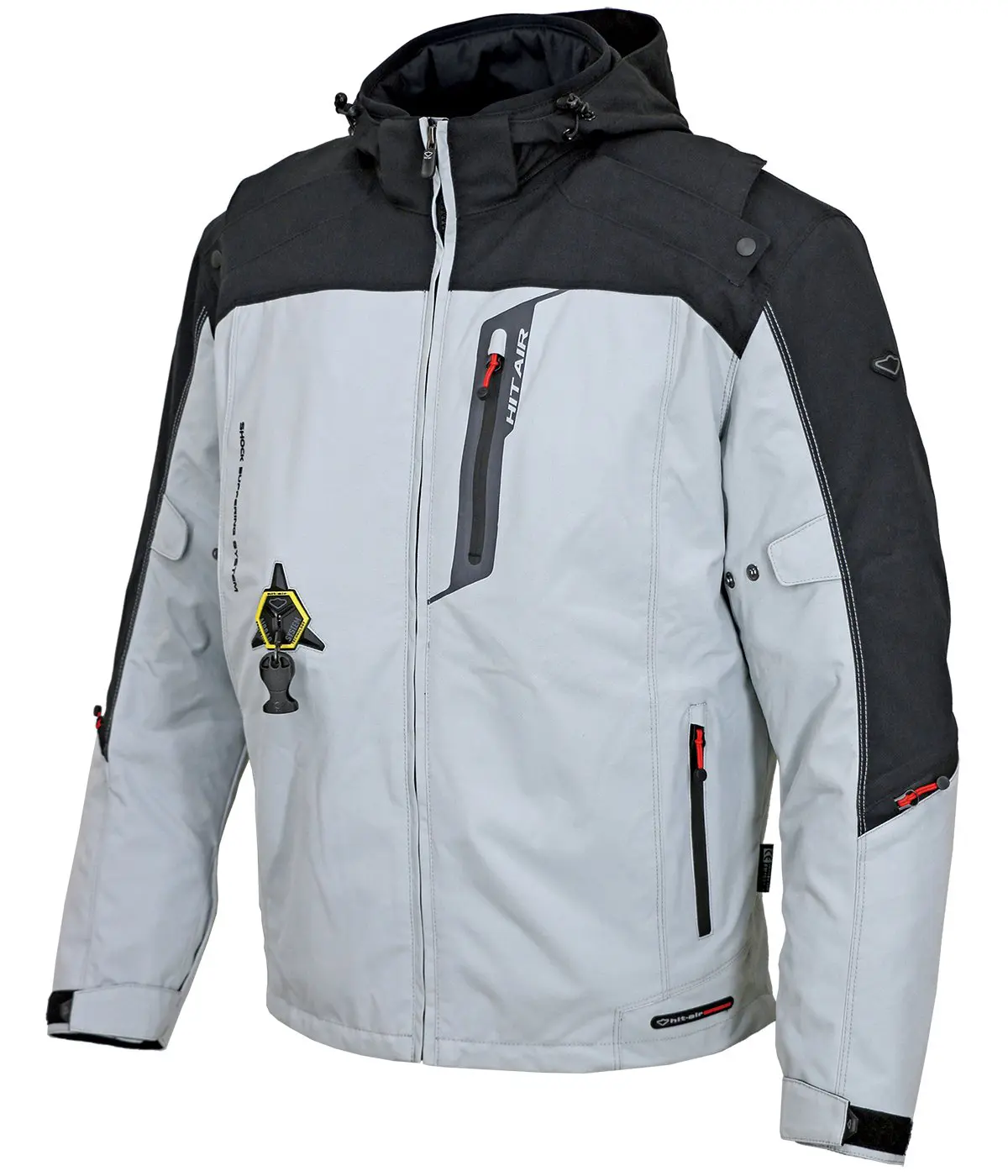 カジュアルに着られるhit-airのバイク用エアバッグジャケット。季節を