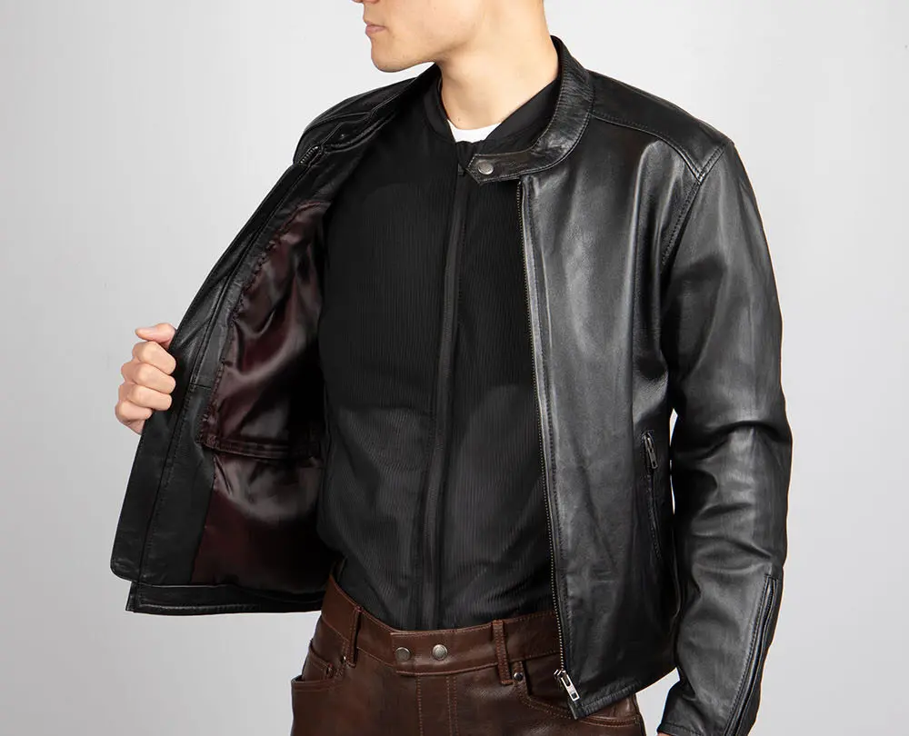 と*し様 激安　デグナー　濃茶　Ｍ　CE Level2（全プロテクター）　ヤギ革 PS-13-14_jacket-e1714010103892