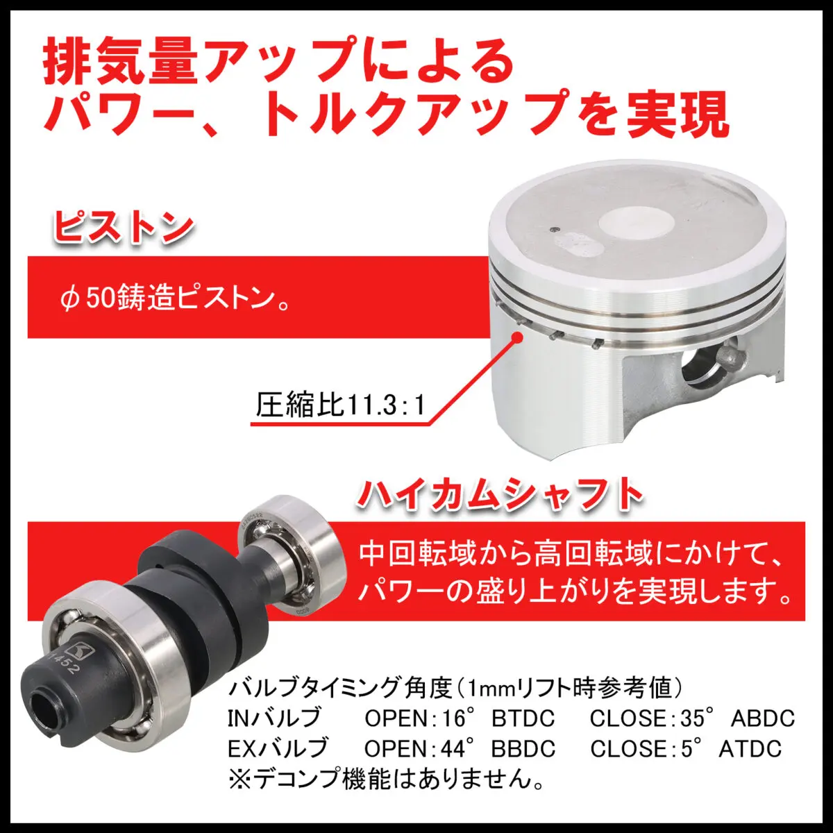 スーパーカブ/クロスカブの加速力向上 キタコ145cc/124ccライト