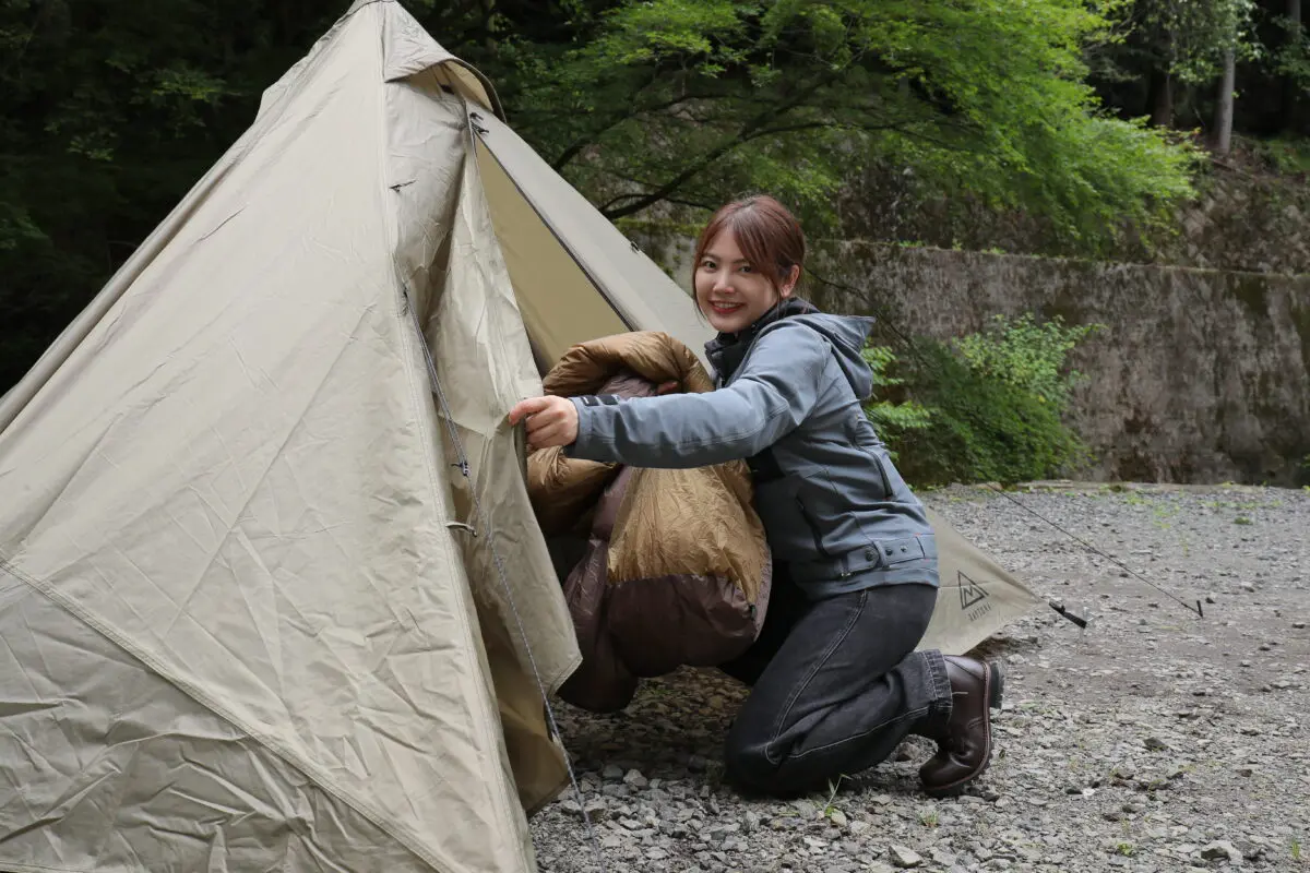 決定済み】ヘンリービギンズL(シートバッグ)とテント、寝袋と