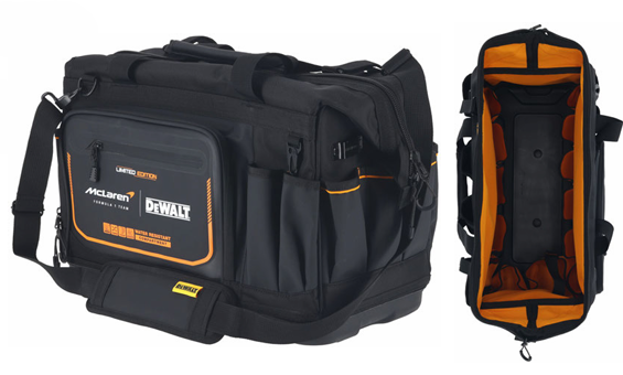 DEWALT × McLaren 特別コラボデザインのバックパック/⾓型バッグ発売