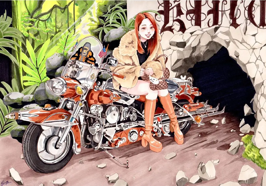 SNSで話題！RYUTA・Tのバイクイラスト展がユナイテッドカフェ宮ヶ瀬で