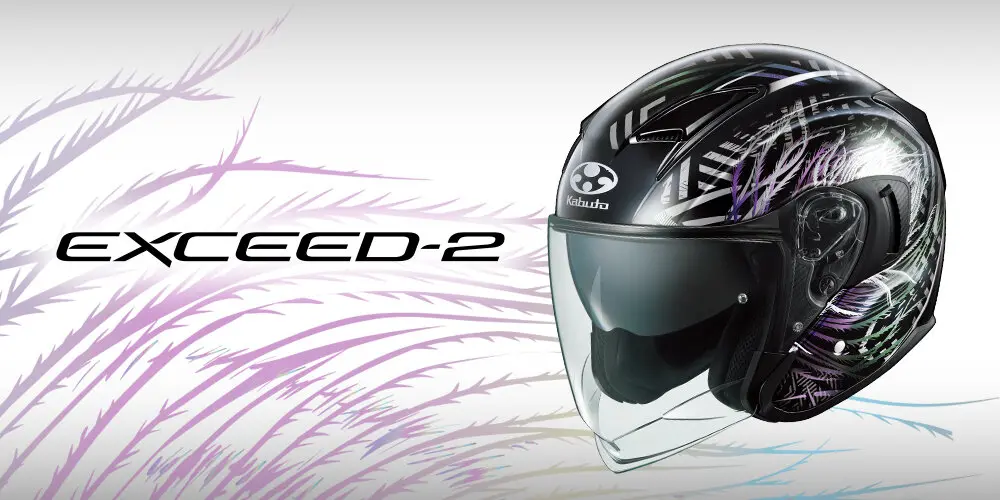 エレガブ　メテオーグ　ワンオフ塗装　黒成型 EXCEED OGK KABUTO EXCEED-2 PLUME ブラックパープル L(59-60cm