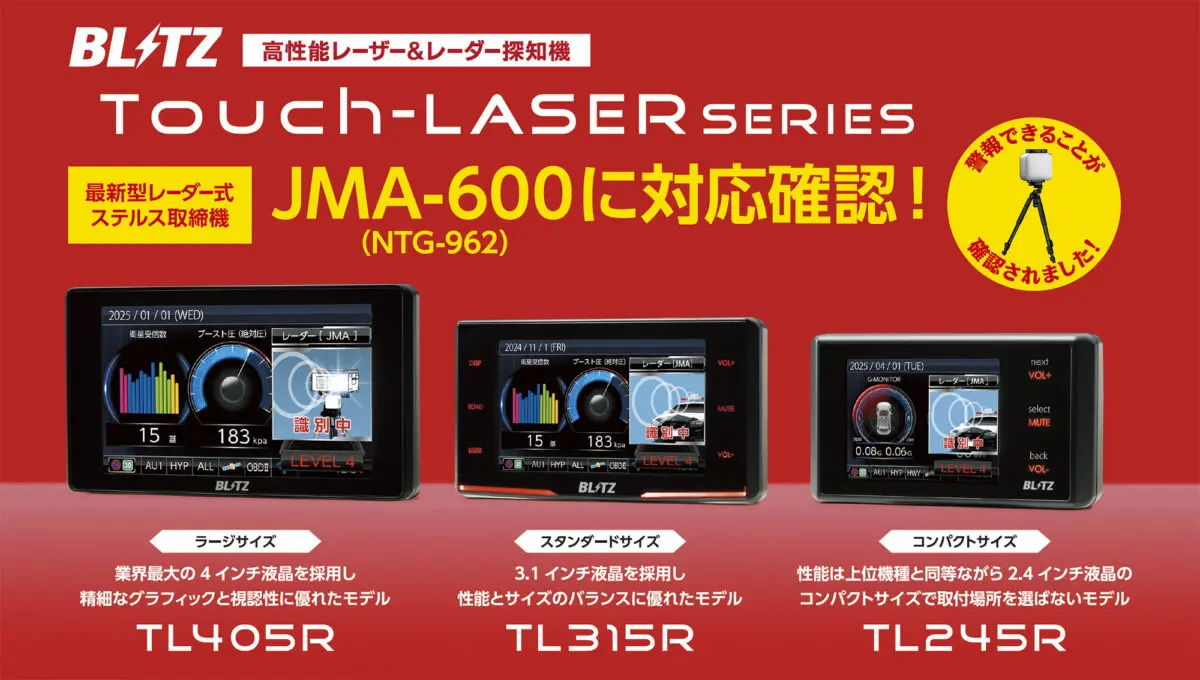 Touch-LASERシリーズが最新取締機にも対応 欠品モデルも増産体制へ