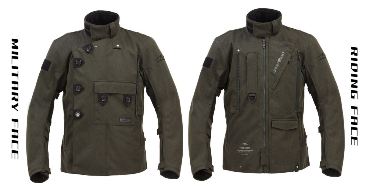 前身ごろのデザインを“ミリタリーフェイス(右)”と“ライディングフェイス(左)”で切り替えられる。