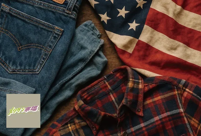 メリケン市場のデニムやアメリカ国旗