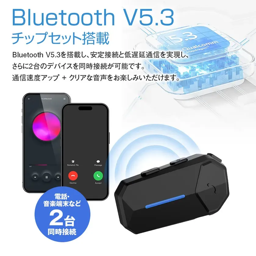 Bluetooth V5.3チップセット搭載