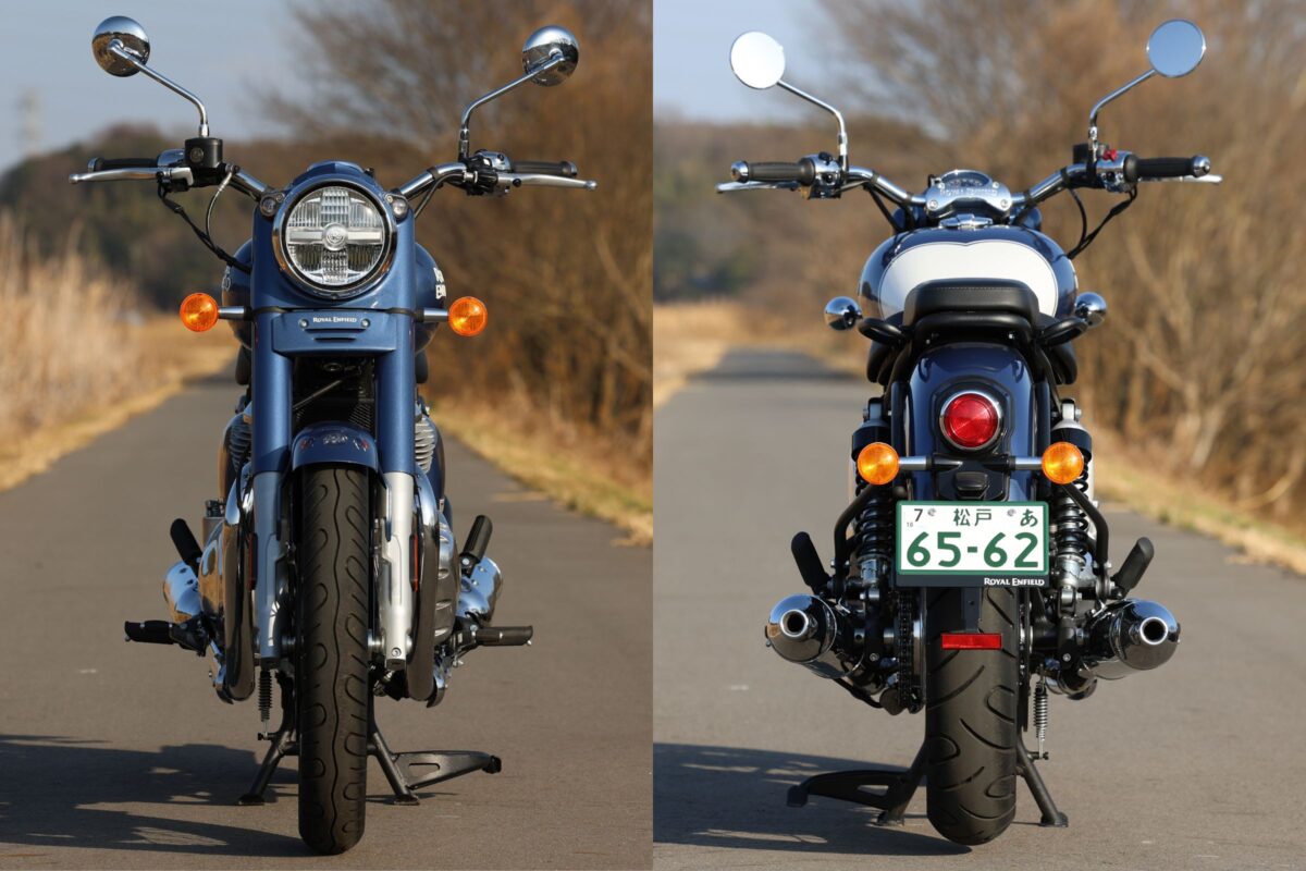 写真はCLASSIC 650 BASE (色：Bruntingthorpe Blue)で価格は100万2100円。