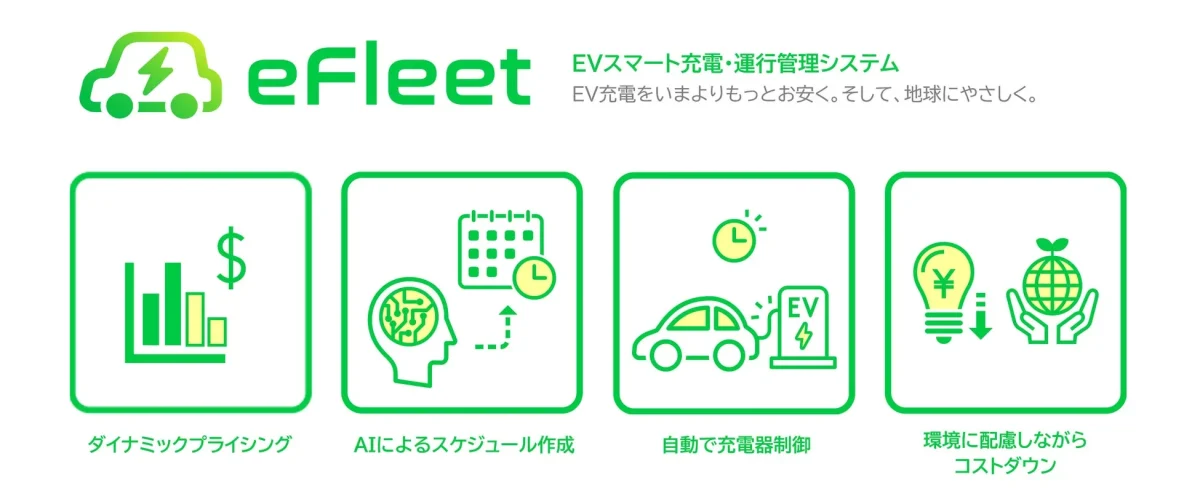 efleet EVスマート充電・運行管理システムに関するイラスト